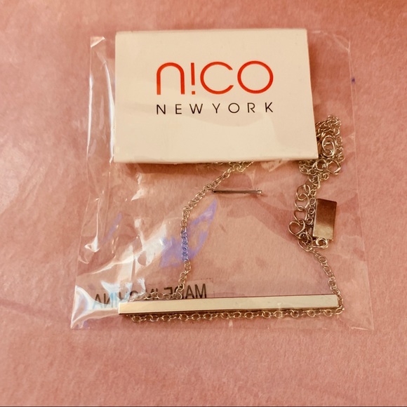 Nico New York Silver Bar Necklace - Picture 3 of 4